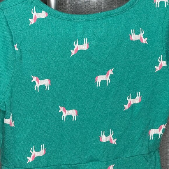 Cat & Jack - Girls Short Sleeve Unicorn Dress with Pockets - Size XS (4/5) - Picture 5 of 6